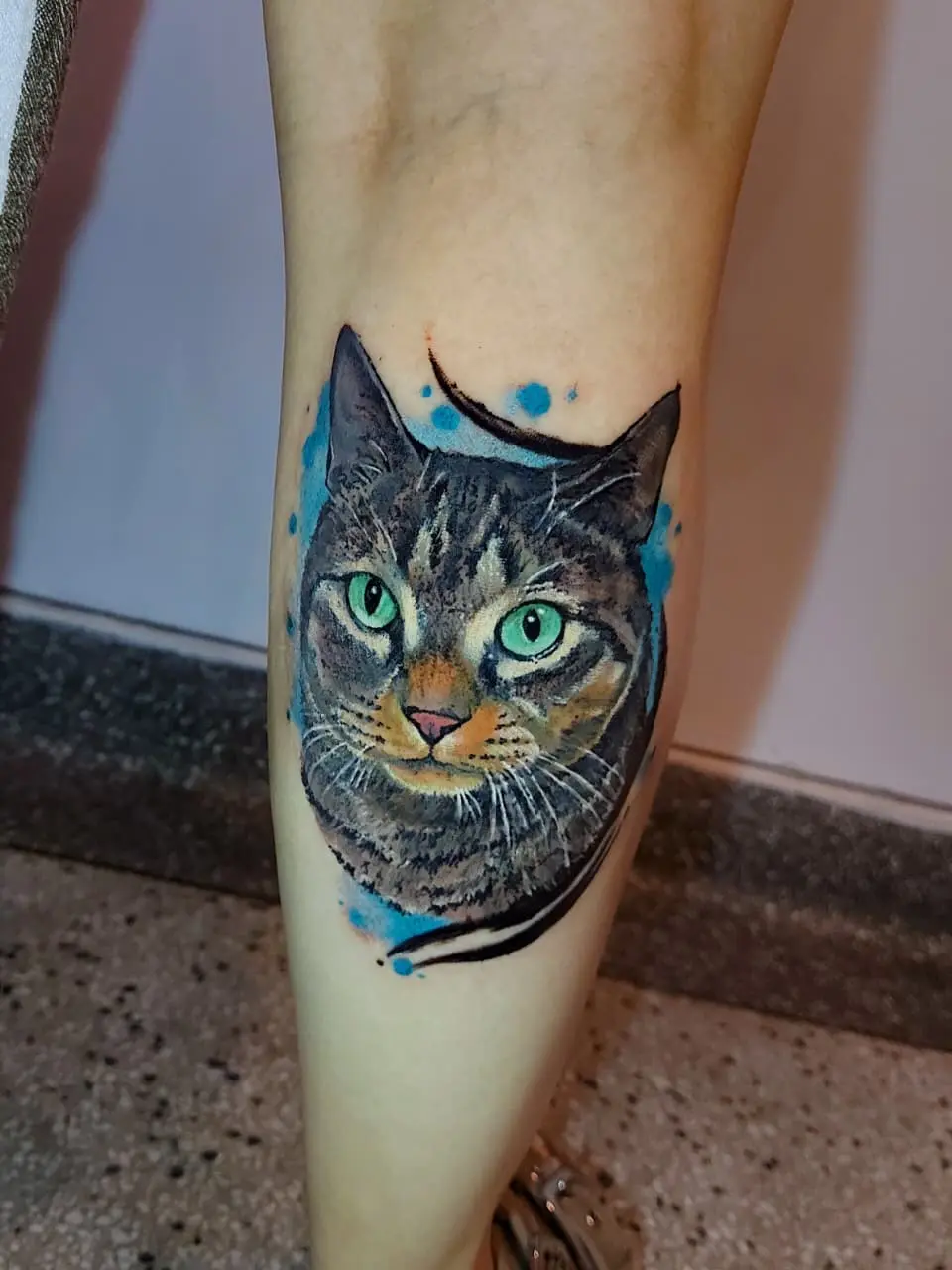 Tatuagem Gato Realismo Portrait Aquarela em Mogi das Cruzes por Cris Verbena